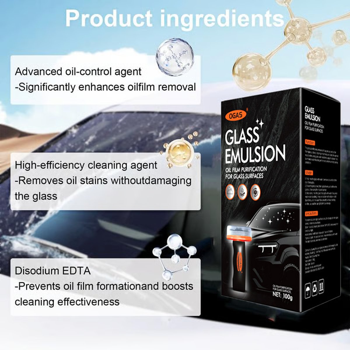 🚗🧼 Multi‐Surface Oil Film Cleaning Brush for Auto & Household Glass – Glass Cleaning Board